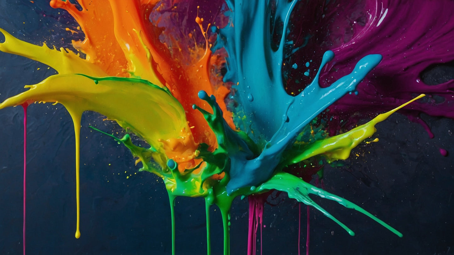 Colorful Splash with Drops