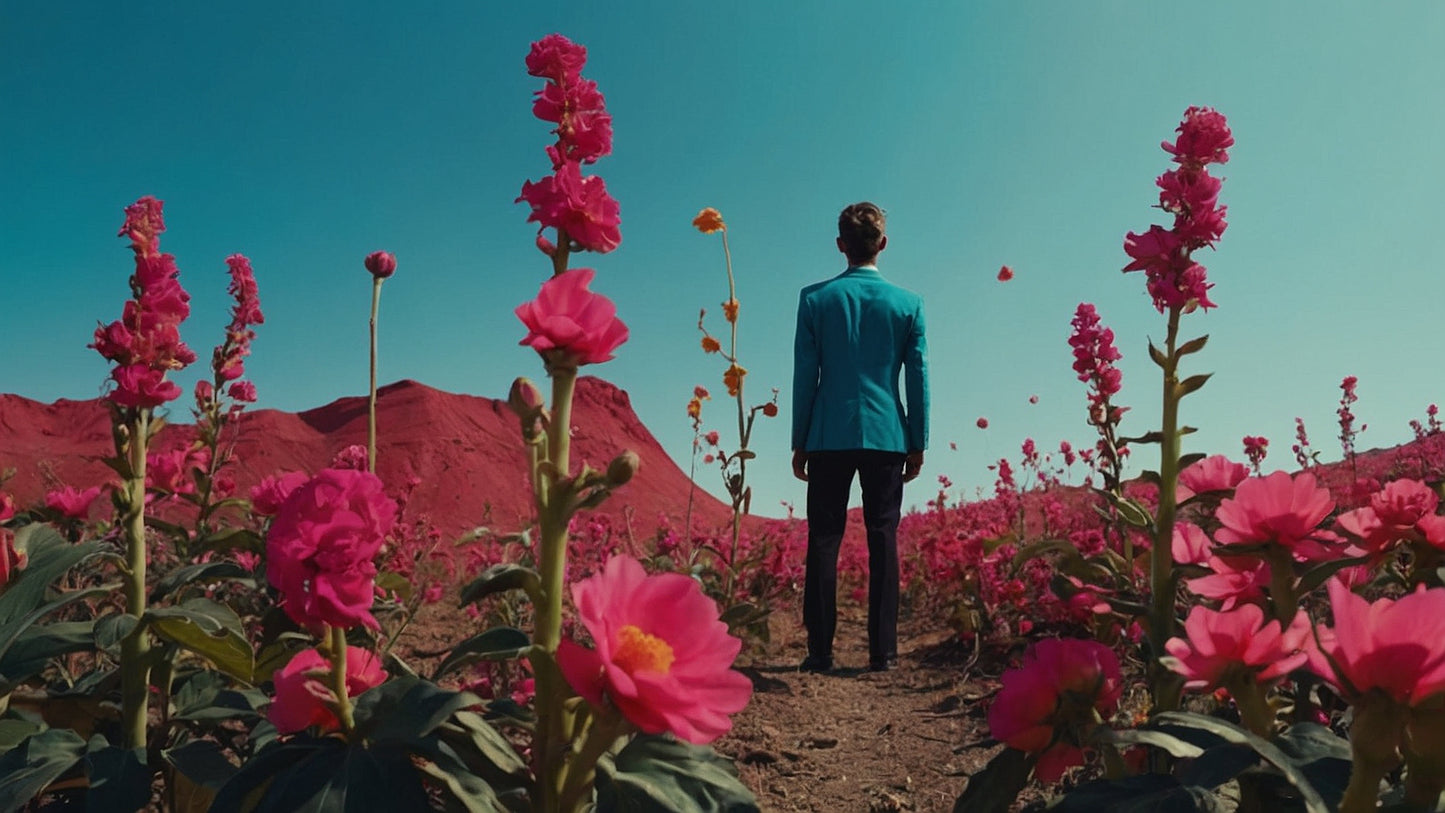 Der Mann im Blütenmeer